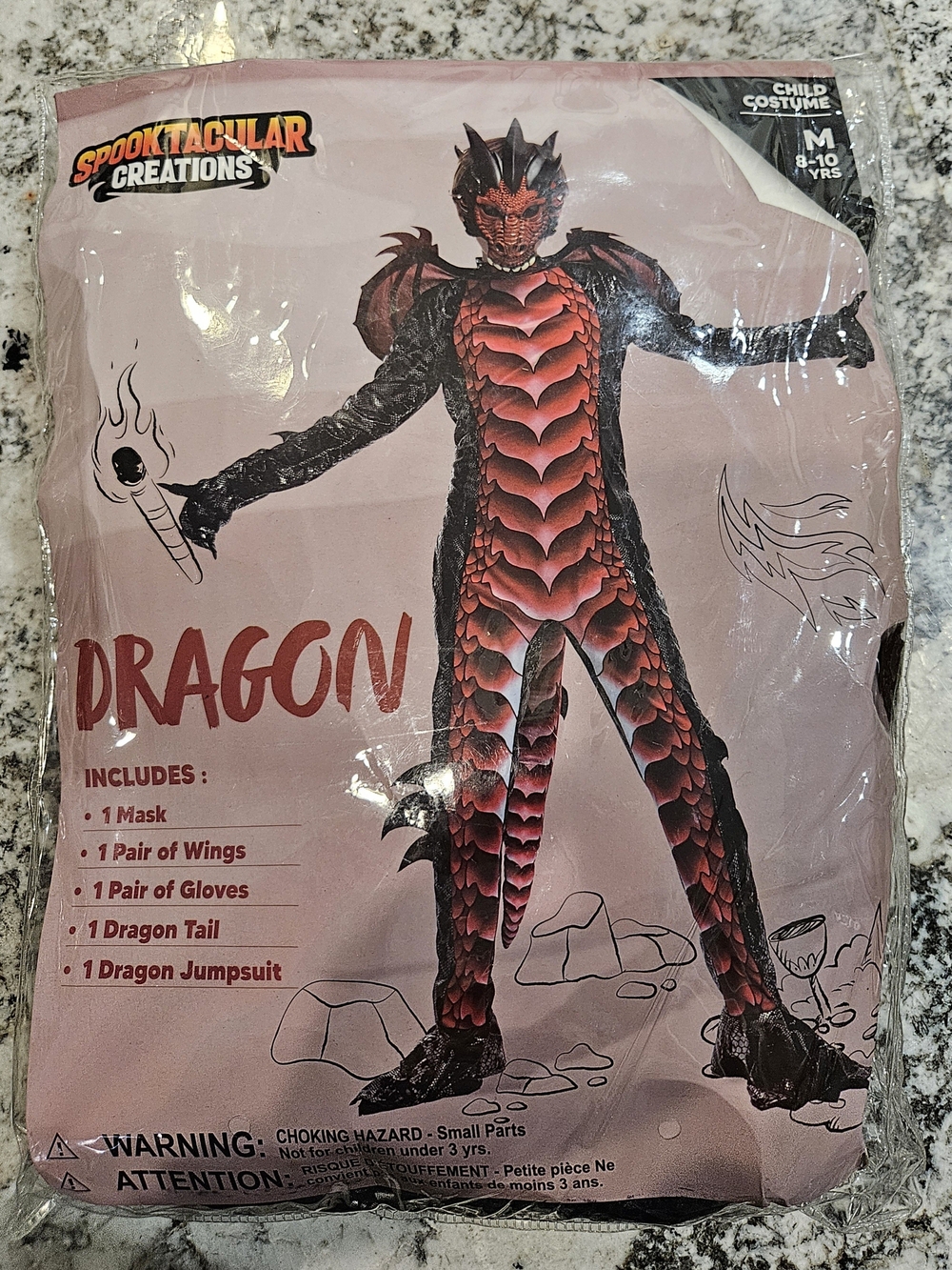 Spooktacular Creations Red Dragon Kids Costume - Medium (8-10)